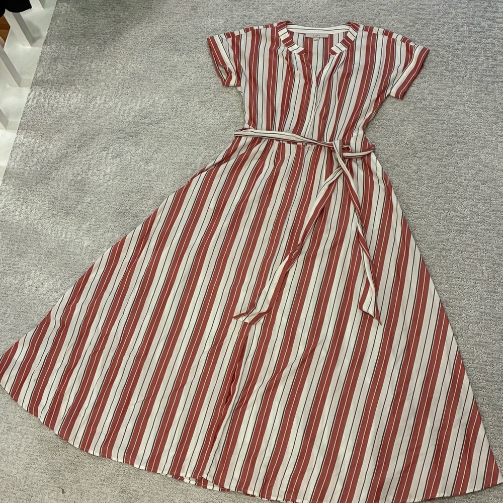 GUC LOFT Red and White Striped Blouse